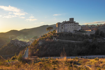 Fototapeta premium Montenero Sabino (Rieti, Italy) - A very small and charming medieval village in stone with castle, on the Rieti hills, Sabina area, Lazio region, central Italy 