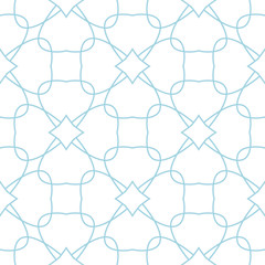 White and blue geometric ornament. Seamless pattern