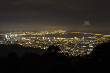 Obraz premium George Town city view from Penang Hill at night.