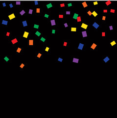 Celebration background template with colorful konfetti. Vector illustration