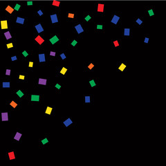 Celebration background template with colorful konfetti. Vector illustration