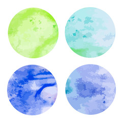 Vector set of watercolor circle. hand painted element for design