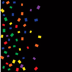 Celebration background template with colorful konfetti. Vector illustration