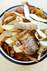 kitchen scraps for kompost