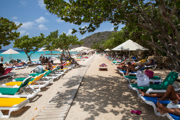 Fototapeta na wymiar Schöner Strand auf Curacao (Niederländische Antillen/Karibik/ABC-Inseln)