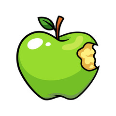 Green apple fruit vector