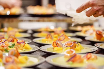 Gordijnen catering food in the restaurant © Maksim Shebeko