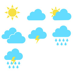 weather symbol icon set isolated vector