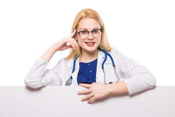 Woman doctor with stethoscope