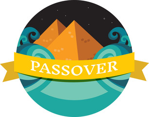 Moses splitting the red sea and ordering let my people go out of Egypt. story of Jewish holiday Passover.