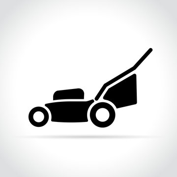lawn mower icon on white background