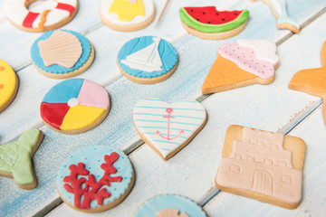 Butter cookies with summer decoration