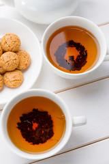 tea on the wooden table
