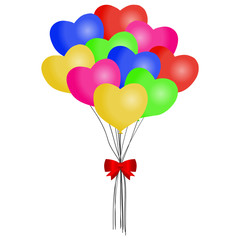 Fototapeta na wymiar Balloon. Bound multicolored balloons.