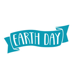 Handwritten lettering of Earth Day on white background