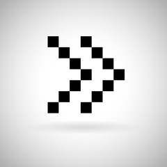 Arrow icon. Dotted double icon or Fast forward button