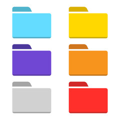 colorful folder icon set isolated vector