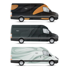 Mockup vector bus. Set of design templates for transport. Branding for advertising, business and corporate identity.