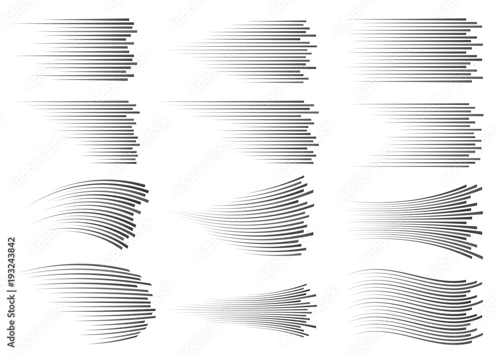 Poster speed lines isolated. motion effect. black lines on white background.