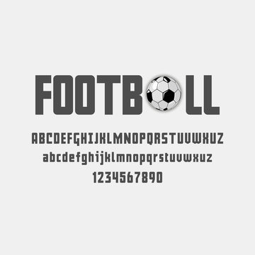 Set of football soccer - badge, logo and font. Vector illustration.