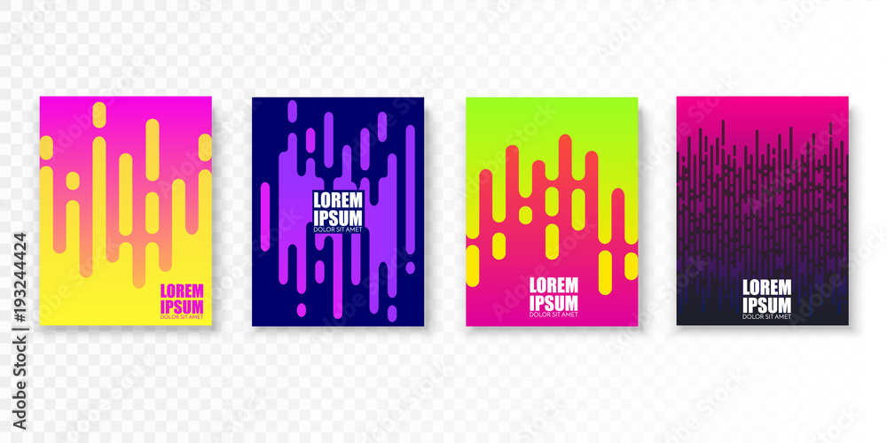 Aufkleber Gradient vector backgrounds. Covers with style patterns with rounded lines.