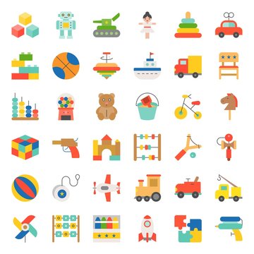 Toy for children and baby icon set 1/3, flat icon