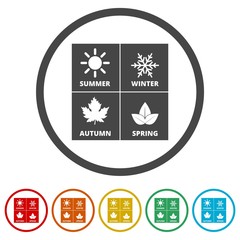 Four seasons, season icon, 6 Colors Included