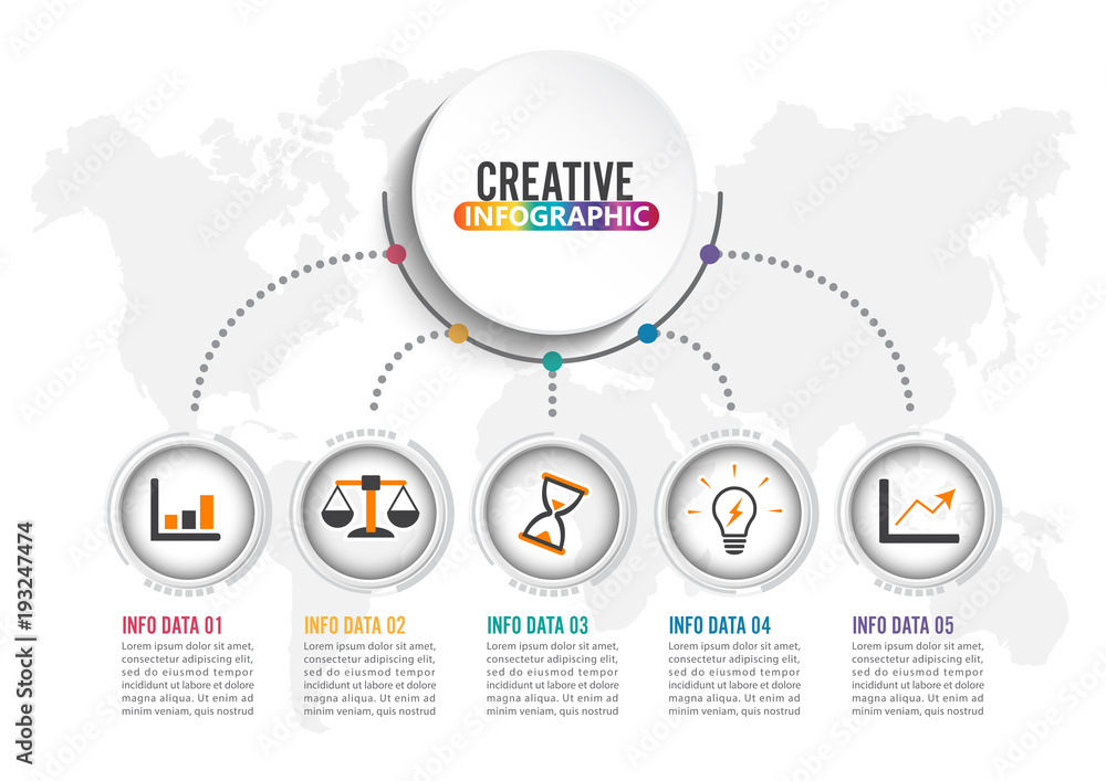 Poster abstract infographics number options template. vector illustration. can be used for workflow layout,