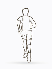 Athlete runner, A man runner running  outline graphic vector