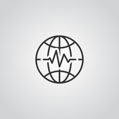 Earthquake Icon . line symbol vector illustration