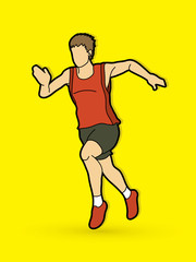 Fototapeta na wymiar Athlete runner, A man runner running graphic vector