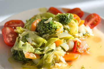 Stewed vegetables on a plate
