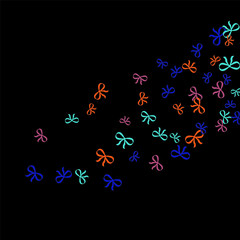 Festive Background with Colorful Bows. Trendy Pattern for Postcard, Print, Banner or Poster. Little Pretty Bows For Party Decoration, Wedding, Birthday or Anniversary Invitation. Vector