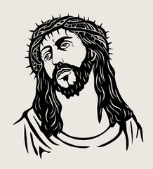 Jesus Face, art vector design