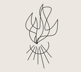 Naklejka premium Holy spirit Fire Line, art vector design