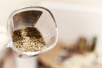 Instant coffee in a glass.