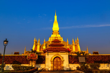 ທາດຫຼວງ
golden pagoda wat Phra That Luang in Vientiane