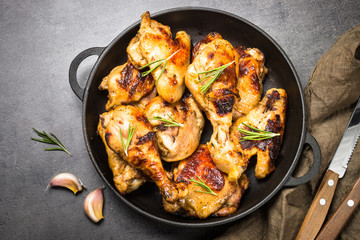 baked chicken top view.