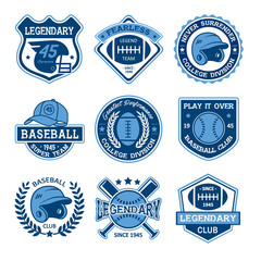 Baseball And Rugby Logo Collection
