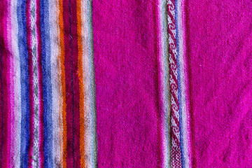 Traditional andean tapestry from northern Argentina and Bolivia. The photo works as a background. Andean culture, of the Quechua and Aymara peoples.