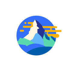 Vector modern mountain emblem.