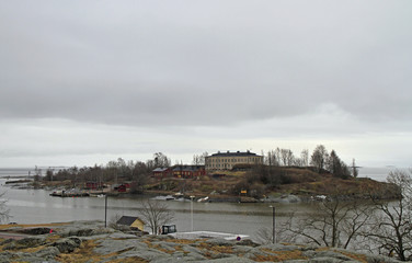 view of island Harakka in finnish capital Helsinki