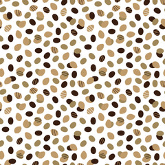 Doodle, hand drawn chia seeds, trendy superfood seamless pattern background.