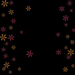 Fototapeta na wymiar Feminine Floral Pattern with Simple Small Flowers for Greeting Card or Poster. Naive Daisy Flowers in Primitive Style. Vector Background for Spring or Summer Design. 