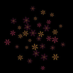 Feminine Floral Pattern with Simple Small Flowers for Greeting Card or Poster. Naive Daisy Flowers in Primitive Style. Vector Background for Spring or Summer Design.
