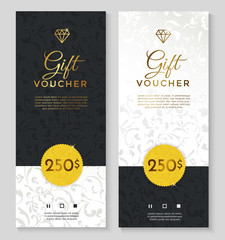 Luxury style gift voucher template design