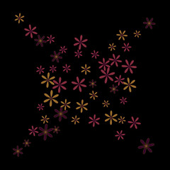 Feminine Floral Pattern with Simple Small Flowers for Greeting Card or Poster. Naive Daisy Flowers in Primitive Style. Vector Background for Spring or Summer Design.
