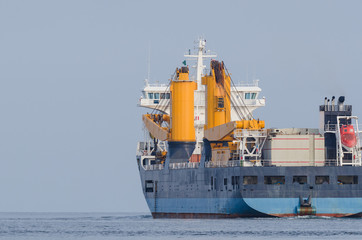GENERAL CARGO SHIP - Exit of a merchant ship to the sea