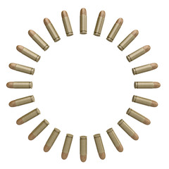 Realistic bullet isolated on white background. 3d illustration.