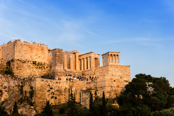 Fototapeta na wymiar ATHENS, GREECE - May 3, 2017: view of Historic Old Acropolis of Athens, Greece